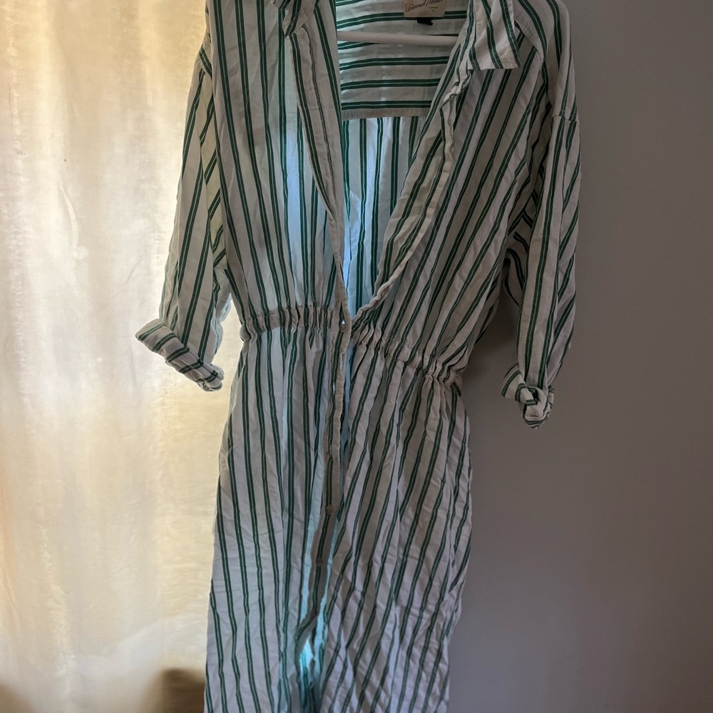 Universal Thread Green and White Striped Maxi Dress